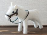 【オーダー】 羊毛フェルト　白馬の画像