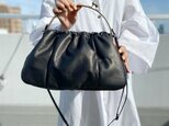 馬革＊口金ふんわりバッグ＊ブラック＊2way＊アンティーク調