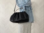 馬革＊口金ふんわりバッグ＊ブラック＊2way＊アンティーク調