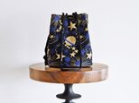 新作!  数量限定! プラネットチュール刺繍ポシェットマリンバッグ　ブルーブラック　の画像