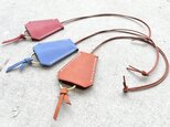 レザー　キークロシェット　キーネックレス　イタリアレザー