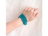 ブルージェード × マグネサイトターコイズ マンテルブレスレット／Magnesite Turquoise × Blue Jadeの画像