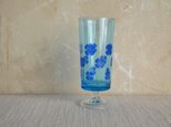 オリジナル アデリアグラス 一客 ブルーの花柄