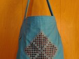 ハーダンガー刺繍シリーズ　たすき掛けかばん　ターコイズ