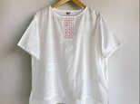 選べる刺し子　Tシャツ風ブラウス【送料込み】浴衣リメイク　ピンクの画像