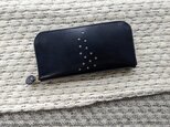 長財布『天の川』濃紺（牛革）ラウンドファスナー型の画像