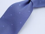 【受注制作】パターンのソリッドタイ/グレイッシュブルー