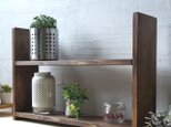 棚 シェルフ 見せる収納棚 2段タイプ ディスプレイ キッチン 収納 木製 ウォルナットタイプ