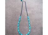【RP】Magnesite Turquoise × Glass Beads Necklace／ターコイズブルー ネックレス