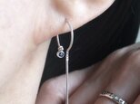 ohm / blue sapphire hoop earrings ブルーサファイアフープピアス　SV950/925の画像