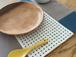 《受注制作》リバーシブル刺し子ランチョンマット　パッチワーク十字/ティールブルー グレージュ 北欧　カフェ雑貨　キッチン用品