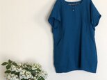 ☆〜コクーンタイプチュニック半袖　オーシャンブルー