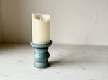 アンティークブルー釉　キャンドルスタンド