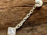 クリア メンズ ドロップピアス/シルバー925 片耳用/セカンドピアス つけっぱなし/男性へのプレゼント/snd017