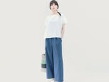 吸水速乾♪ 涼しくきれいに 大人色 青 ワイドパンツ ●GREDA-BLUE●の画像