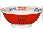 【大特価】【新品】 美濃焼朱巻三色雷門ラーメン鉢　2点セット　サイズ：7寸丼　φ21.2×8.5cm