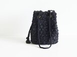 新作 ローズ　チュールレース　ポシェットマリンバッグ　ブラック　ミニショルダー