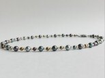 ガラスパールmixカラーネックレス/6mm約42cm/ブルーxパープルmix/R/made in japanの画像