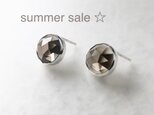 rose-cut smoky quartz stud earrings ローズカットスモーキークォーツスタッドピアスの画像