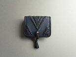 ・・・ご注文作品・M様・・・short wallet-orient (black×blue)の画像