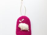 ふわふわラムキンとちょうちょ keycase チェリーピンク