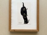 黒猫　原画　額装込みの画像