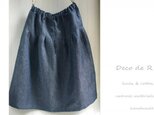 リネンデニムのふんわりスカートの画像
