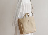 ダブルポケット2wayトート アイボリー / 8号帆布