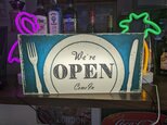 【Mサイズ】OPEN フレンチ イタリアン 洋食 レストラン カフェ バー 店舗 看板 置物 雑貨 ライトBOXの画像