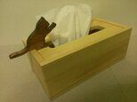 ☆受注製作☆猫が遊ぶ木製ティッシュケース☆ナチュラルの画像