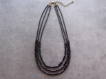 【受注制作】Black Onyx Necklace／ブラックオニキス 3連ネックレスの画像