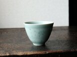 未使用品◆青磁で素敵。中国産蛍焼青磁湯呑み　猪口　茶杯　茶器　丁寧な暮らしに。チャイナレトロ　シノワズリの画像