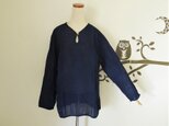 asana HEMP100% ガーゼ ゆったり ロングスリーブ●草木染めインディゴ
