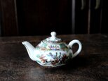 草花と金魚◆中国産　色絵金彩小ぶり急須　煎茶茶器　シノワズリ　チャイナレトロ　インテリアの画像