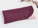 帆布のメガネケース　メガネ入れ　メガネカバー　布製　パープル　ボルドー　No.388