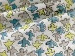 インド ブロックプリント生地 [50cm単位] バード グリーン系 IF0080 ファブリック 小鳥 とり