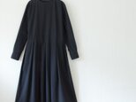 馬布のタックワンピース ブラック コットン