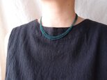 【受注制作】Blue Green Jade Necklace／ブルーグリーンジェード３連ネックレスの画像