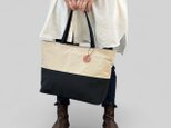 tsumiki：オフベージュ×ブラック（KONBU　撥水加工ナイロン素材トートバッグ）＜受注製作＞