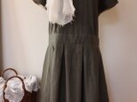 春★リネン １００％ タックワンピース★