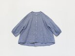 小さな千鳥格子のリネンブラウスの画像