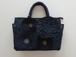 black ribbon flower standard bag