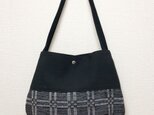 裂き織り×帆布 ころんとタックショルダーバッグ