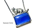 一点物、ユキヒョウのネックレス silver×ブルーアゲードの画像