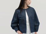 岡山デニムの上品ライトジャケット 大人のGジャン 濃紺 ●IRIS-DENIM-JACKET●の画像