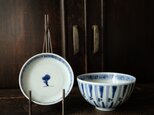 独自の文様◆瀬戸焼　染付蓋付碗　antiques/骨董　丁寧な暮らし　古民家　古道具　明治期の画像