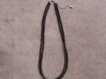 Black Onyx Plane Necklace／ブラックオニキス 2連ネックレス（Round）