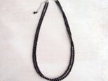 【受注制作】Black Onyx Plane Necklace／ブラックオニキス 2連ネックレス（Round）