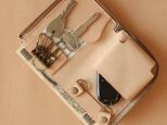 キーケース Lサイズ LF-085 ヌメ革ALL 牛革 レザー 革 財布 免許証 スマートキー 車関連収納 キーホルダー
