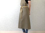 ⭐︎選べる肩紐タイプ⭐︎ 【オリーブ×ハニーイエロー】バイカラーフルエプロンの画像
